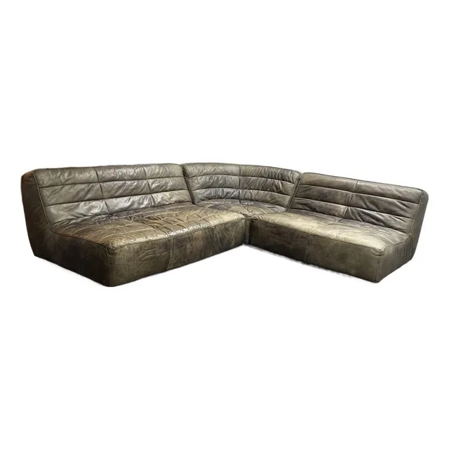 Timothy Oulton Shabby Sectional Sofa, Set of Three