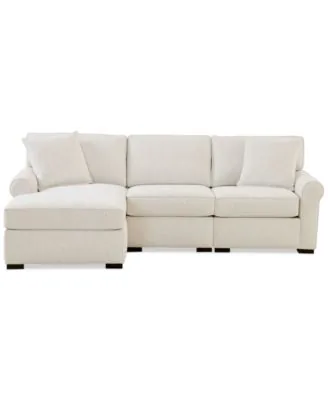 Macy's Radley Roll Arm 98" 3-Pc. Fabric Chaise Sectional