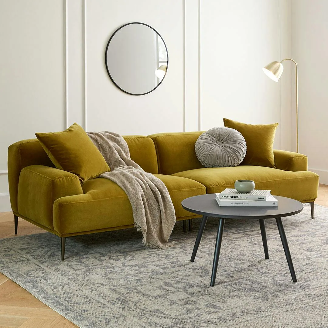Abisko 91" Velvet Sofa - Plush Yarrow Gold