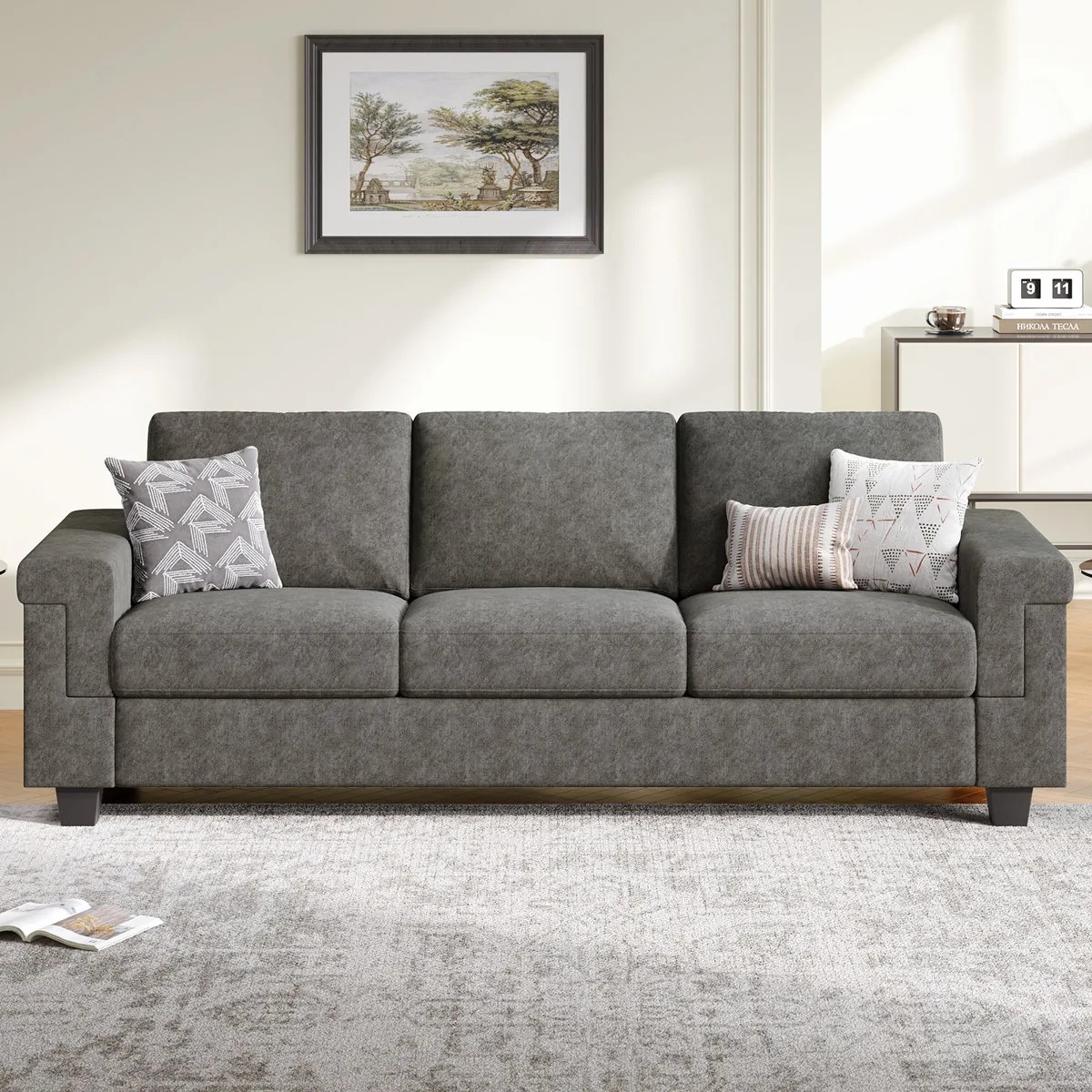 Dereon Square Arm Polyester Sofa (Latitude Run)