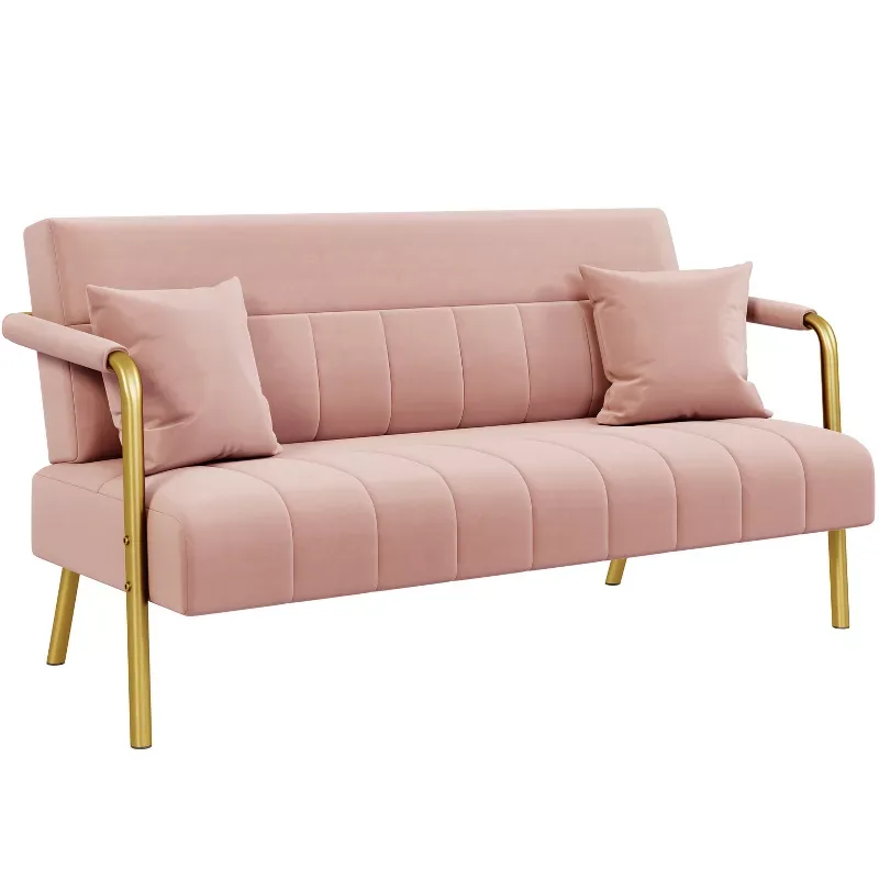 Yaheetech Modern Upholstered Sofa Pink