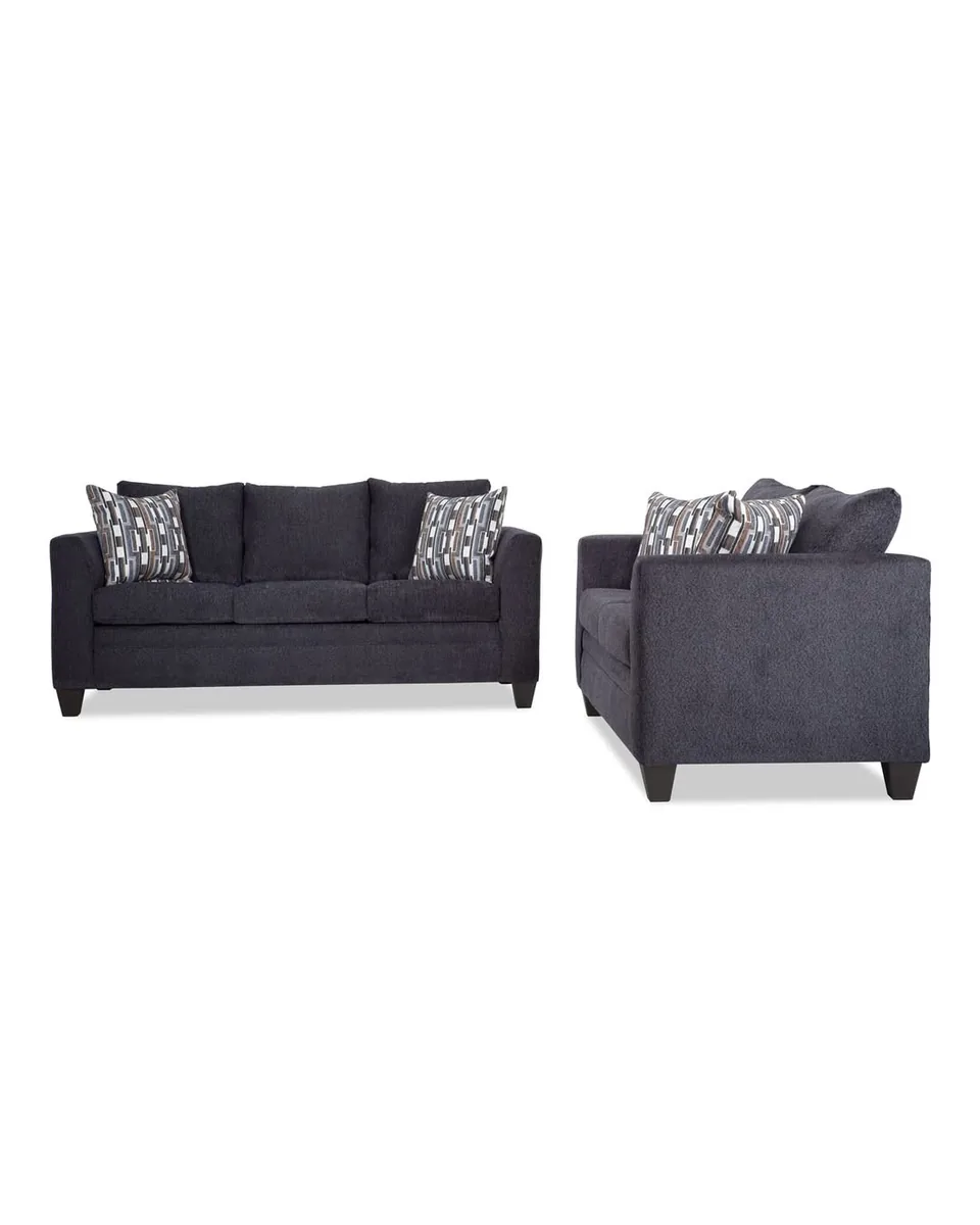 Stevie Charcoal 78'' Sofa & 65'' Loveseat