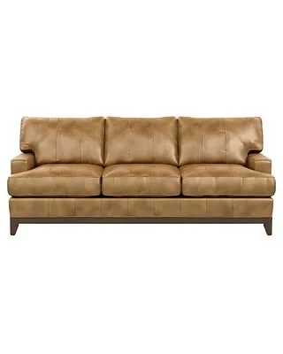 Arcata Leather Sleeper in Black/Blue/Brown, 87"w x 41"d x 37"h by ETHAN ALLEN