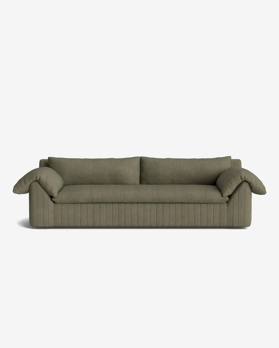 Yucca Sofa by Carly Cushnie, Sage Linen Weave, 110"W