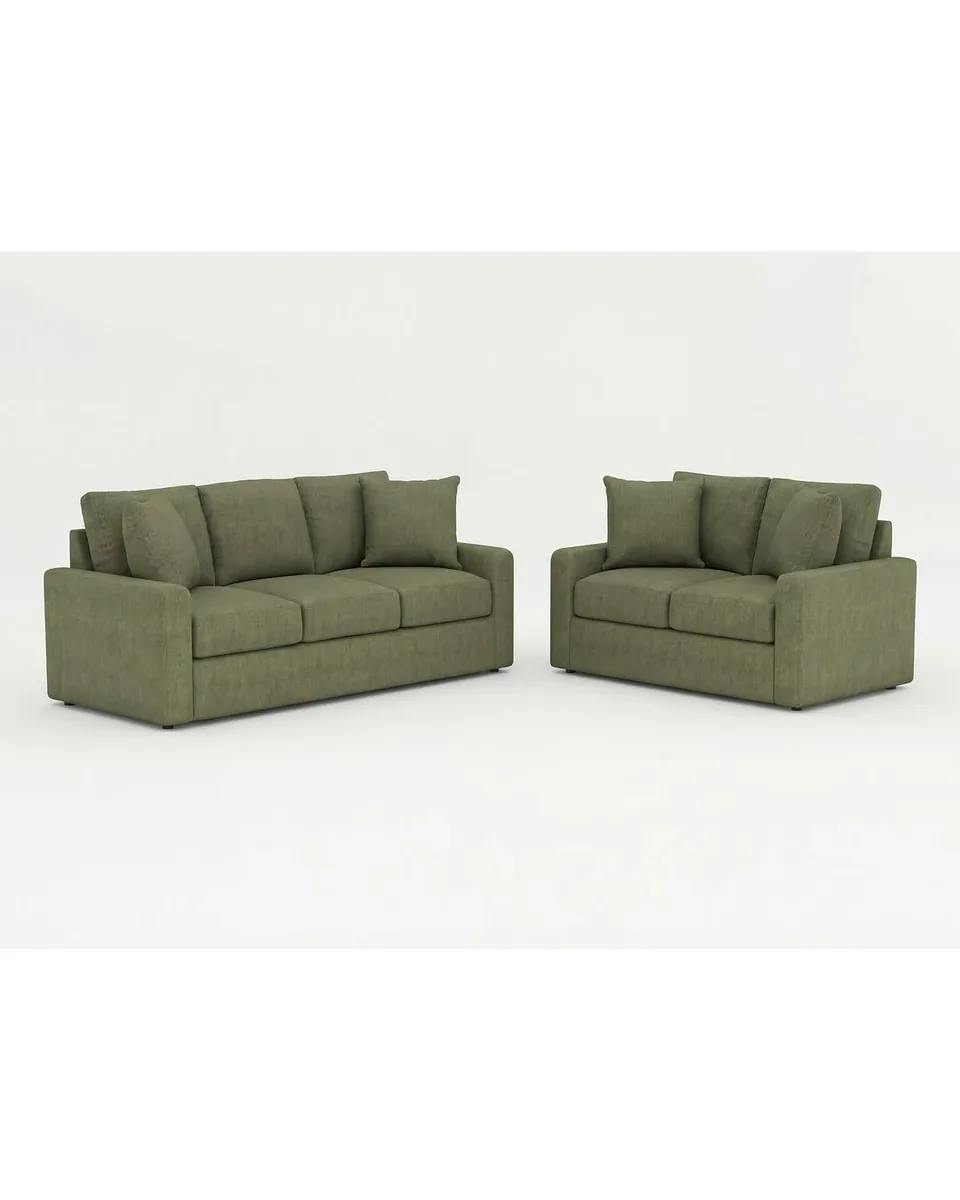 Lawn Weave Mingle Track Arm Foam 84" Sofa & Loveseat Set