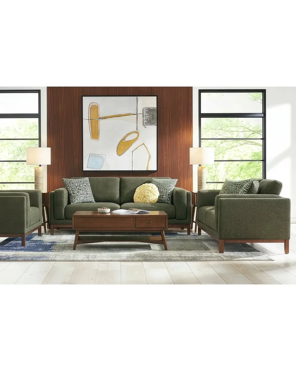 Elena Court Green 5 Pc Living Room