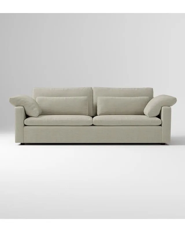 Harmony Swoop Arm 92in Sofa, Relaxed Weave Light Elm