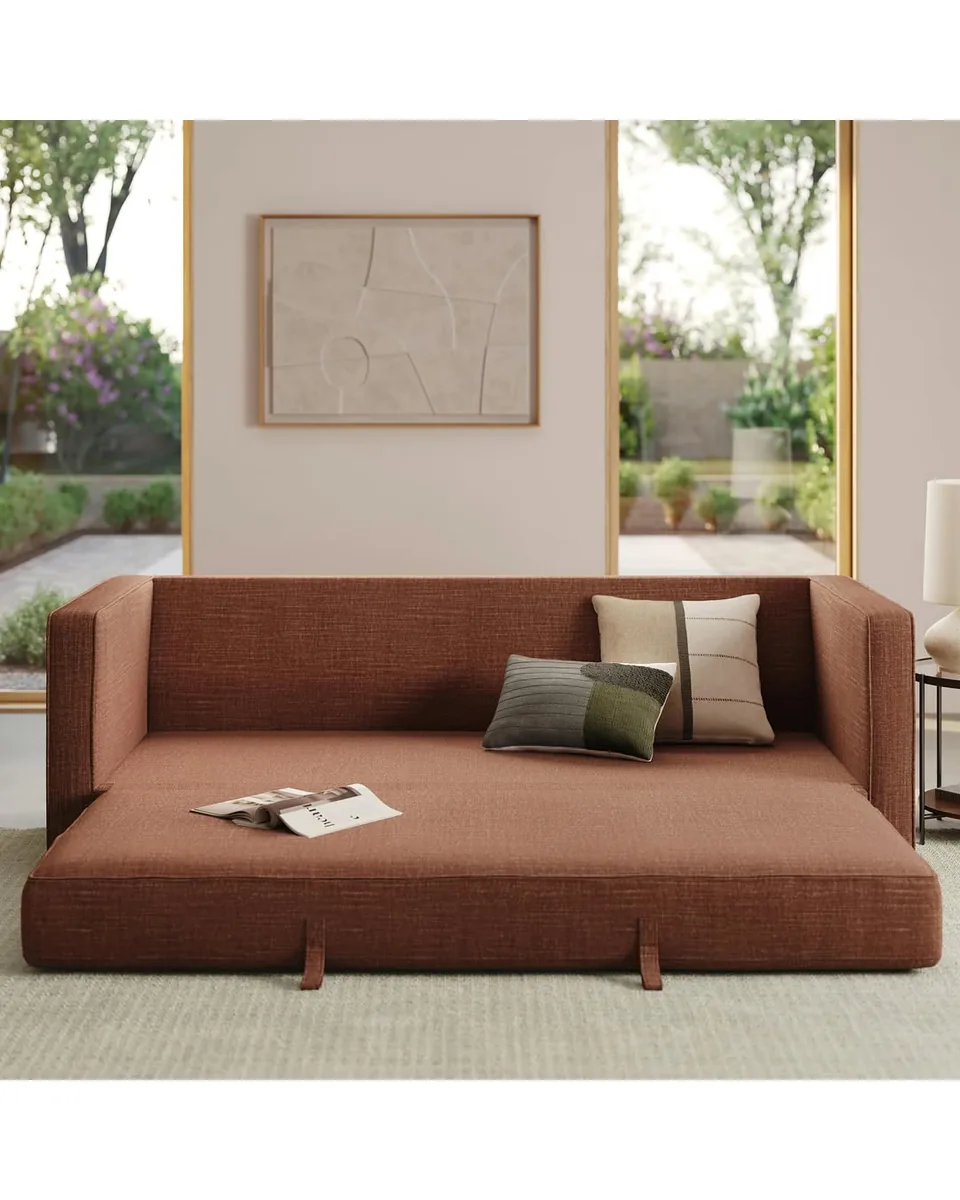 Sven 88" Tufted Sofa Bed - Napa Rust