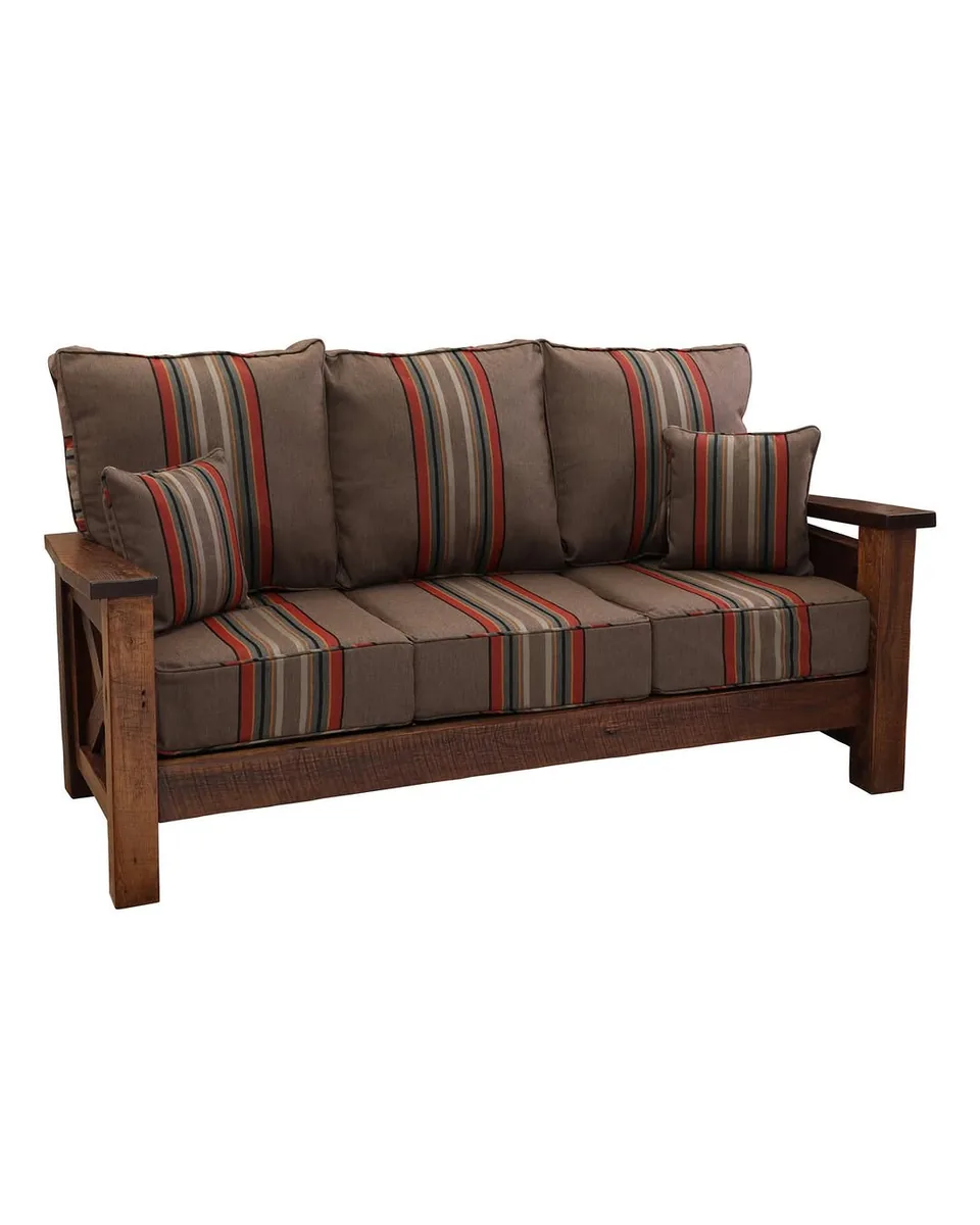 Barnwood Framed Sofa w/Upgrade Fabric