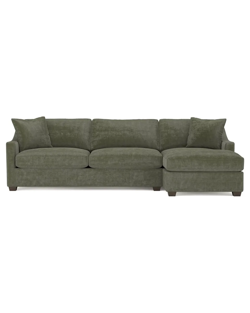 Avery Sage Green Chaise Sectional - Right Chaise