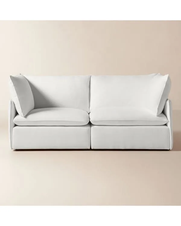 Lumis 2-Piece White Performance Fabric Deep Depth Sectional Sofa