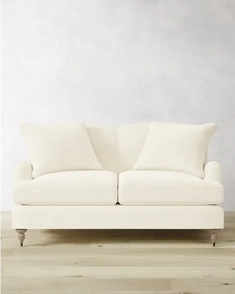 Bedford 61in Sofa, Standard, Performance Linen, White, Natural