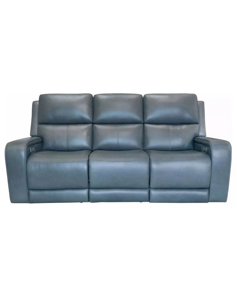 Oasis Storm Leather 83" Zero Gravity Power Reclining Sofa with