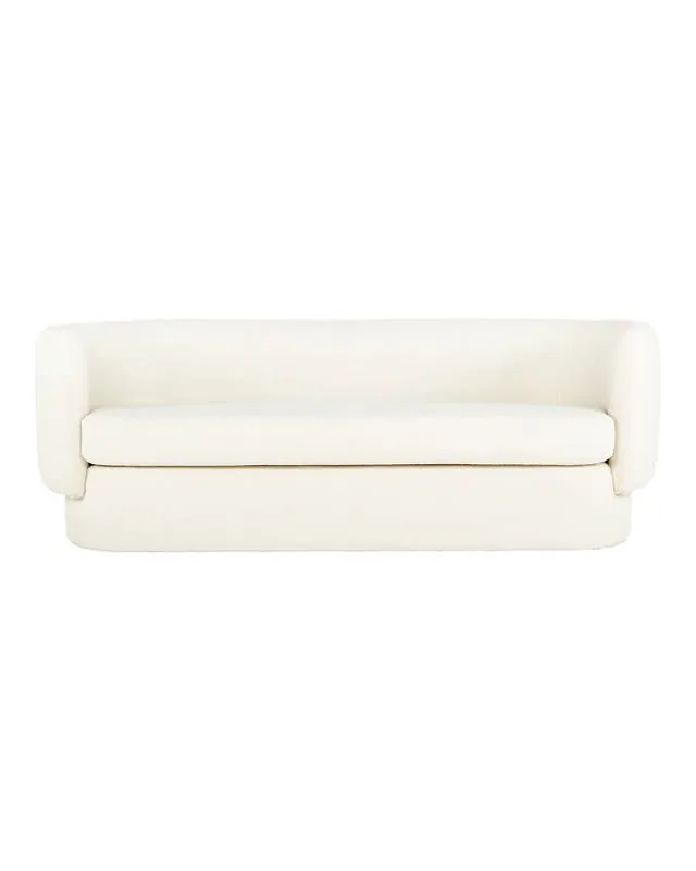 Curved Modern 83.75" Sofa, White