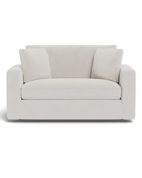 James Custom Twin Sleeper Sofa in Alabaster Performance Classic Chenille - Customize Color, Size & More
